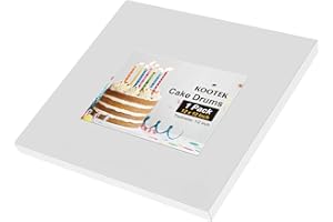 Kootek 12 Inch Square Cake Drums, 1/2 Inch Thick Sturdy Boards with Fully Wrapped Edges, Heavy Duty Corrugated Cardboard Base for Decorating Baking Supplies, Base para Pastel, 1 Pack
