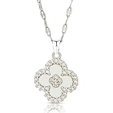 my Secret Victory Four Leaf Clover Necklace – 18K Gold Plated Lucky Charm Pendant with Black Agate & Cubic Zirconia, Clover Jewelry Gift for Women and Men, Everyday Wear with Gift Box