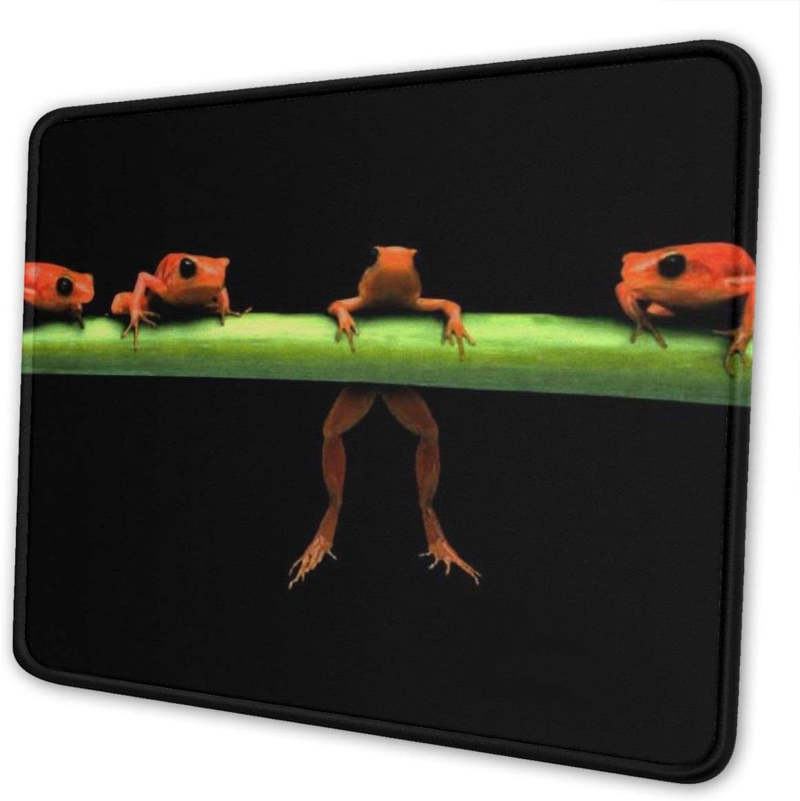 Yuotry Mouse Pad with Stitched Edge, Hanging Amphibians