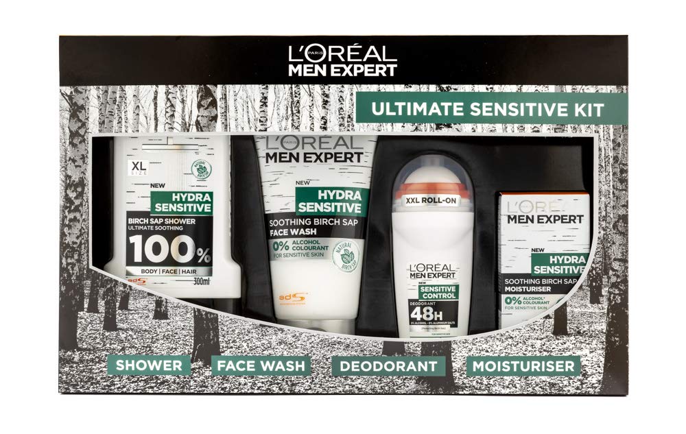 L'Oreal Men Expert Ultimate Sensitive Kit 4Piece Gift Set for Him