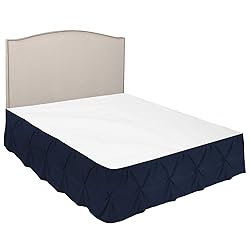 Nestl Navy Blue Bed Skirt Cal King Size, Pinch