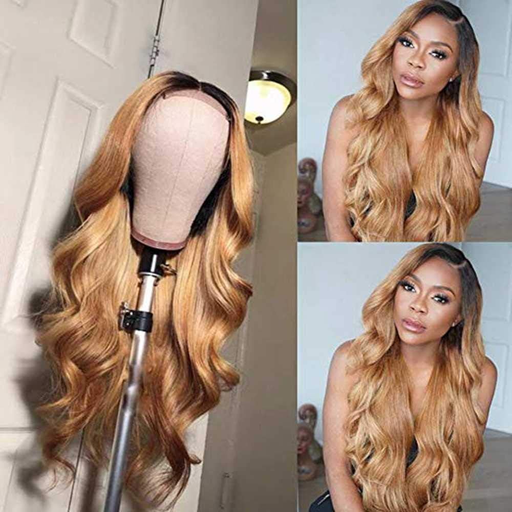 13x4 Lace Front Human Hair Wigs 150% Denisty 1B/27 Ombre Remy Peruvian Body Wave Lace Front Wig PrePlucked With Baby Hair