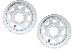 eCustomrim 2-Pack Trailer Rim Wheel 16X6 6-5.5 White Spoke 3760 Lb. 4.25 Center Bore
