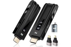 Beyn Wireless HDMI Transmitter and Receiver,2026 Upgraded LED Display,4K Decode & 1080P Output,Plug and Play Wireless HDMI Extender,Compatible with PC/Laptop/Camera/HDTV/Projector/TV Box