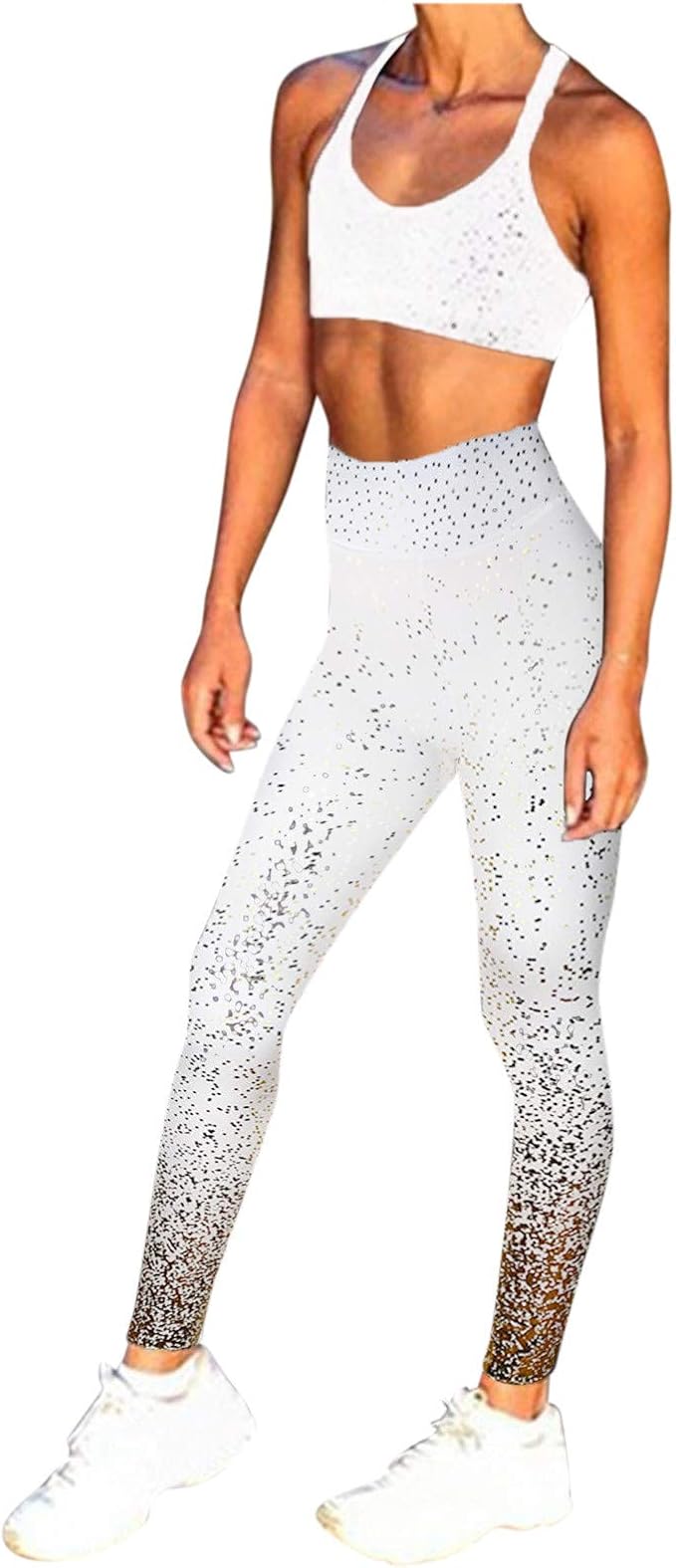 Womens Yoga Gym Sports Leggings Glitter 