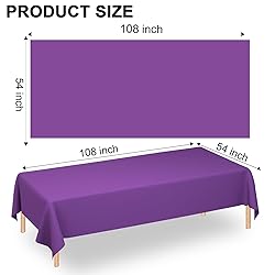 WNINK 2 Pack Purple Tablecloths Disposable Table