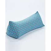 EDMILE Ergonomic Buckwheat Neck Pillow, Buckwheat Neck Roll Pillow with Adjustable Filling Firm Hard, Multi-Purpose Cooling Pillow for Bed Sleeping, with Washable Cover, Blue 6 * 15 inch