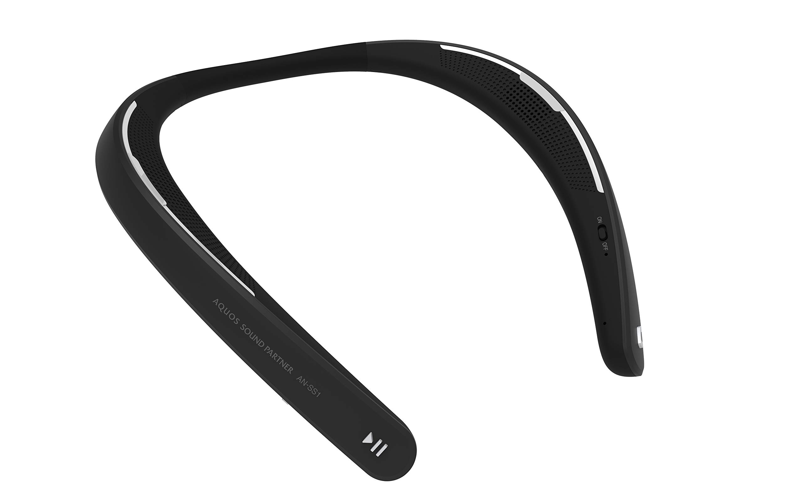 SHARP AN-SS1(BK) Aquos Sound Partner Wireless Neckband Headphones/Wearable Speakers with 14hr Playback, Call Answering, Voice Assistant - Black 181mm x 181mm x 16mm