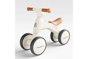 Maydolly Baby Balance Bike, Toddler Balance Bike for 1 Year Old Boys Girls, 4 Wheels Toddler Bike, First Birthday Gifts for 10-36 Month (White)