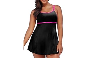 Eytino Womens Plus Size Two Piece Swimsuits Tankini Top with Swimming Bottoms Ribbed Swimwear(1X-5X)