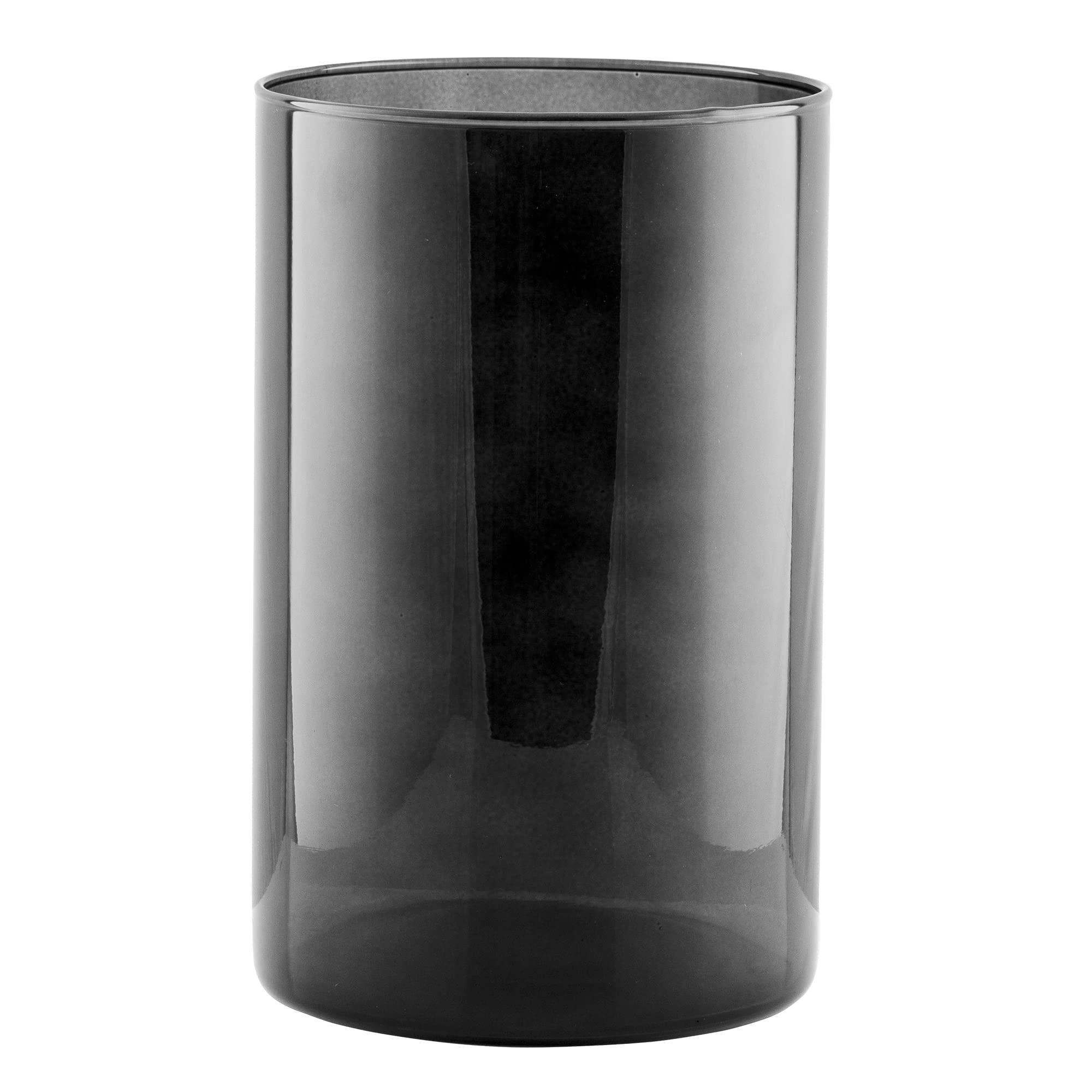 Trend For Home Vase Flowers 21.5 Flower Vase Cylinder Coloured Glass Candle Holder Room Decorations Cylinder Vase Pampas Grass Glass Candle Cylinder, 2800 ml, Ø 13.5 cm, Fleur Smoky, Graphite