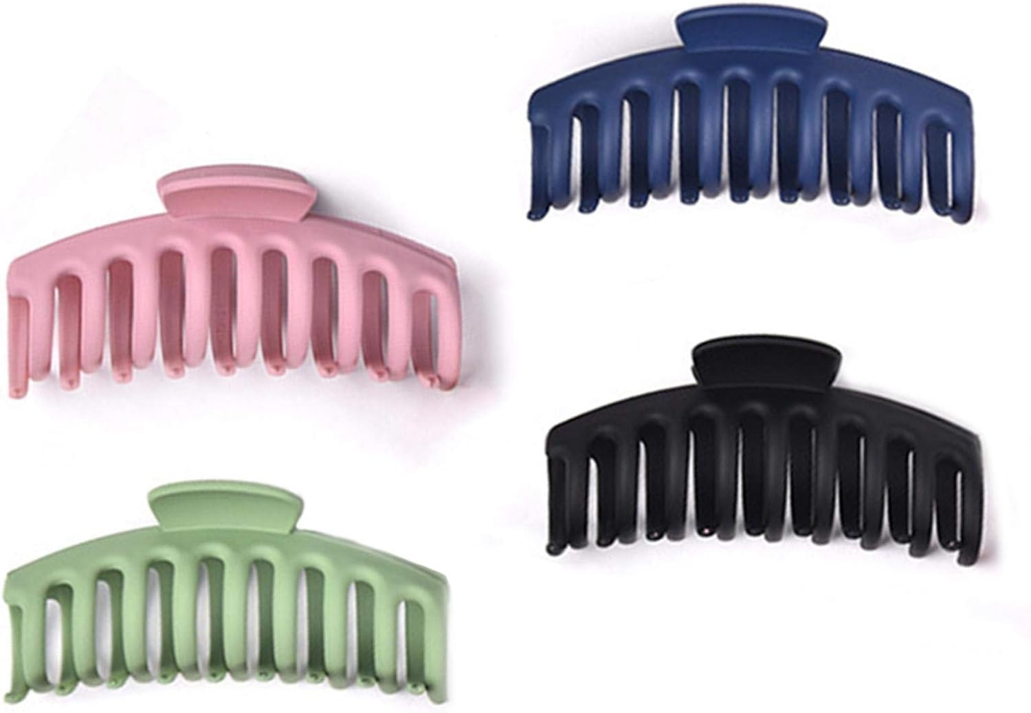 4 Pieces Big Hair Claw Clips, 4 Colors Nonslip Large Plastic Hair Claw