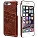 iPhone 8 Plus Case, iPhone 7 Plus Case, Benuo[Card Slot Vintage Series] Premium Genuine Leather Card Case,3 Card Slots, Ultra Slim, Soft Leather Cover for iPhone 8 Plus/7 Plus 5.5 inch (Stylish Brown)