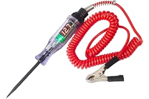 cerfioo 1 PC Car Ignition Test Pen, 4.84" Portable Pen Clip Design No Need to Disassemble High-Voltage Coil Spark Plug Test Pen, Troubleshooting Accessory, Suitable for Most Cars (Sliver & Purple)