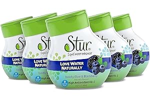 Stur Drinks - Blue & Blackberry Natural Water Enhancer Liquid Drink Mix Sugar Free Zero Calorie Vitamin C Stevia Make Your Own Fruit Infused Flavored Waters Makes 100 Drinks