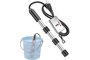 Goyappin 2000W Immersion Water Heater with Digital LCD Thermometer, Fast Heating & Constant Temperature, Auto Shut-Off, Porta