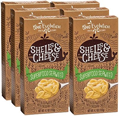 Shell Pasta Infused With Superfood Seaweed 4.7oz Classic Cheddar-Cheesy Taste Plus Seaweed Benefits, Exceptionally Fulfilling, Kid Approved