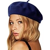 Wheebo Wool Beret Hat,Solid Color French Style Winter Warm Cap for Women Girls Lady