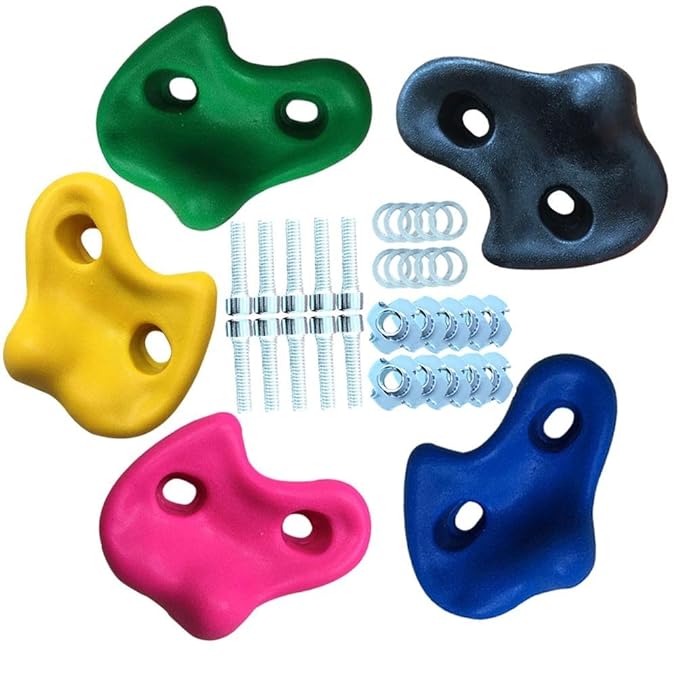 Kbsin212 Kinder Klettergriffe Set, 5/8 Stück Kinder Klettersteine Indoor Klettersteine für Kletterwand, Bunt Gemischt