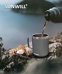SUNWILL 14 oz Coffee Mug Set of 4, Insulated