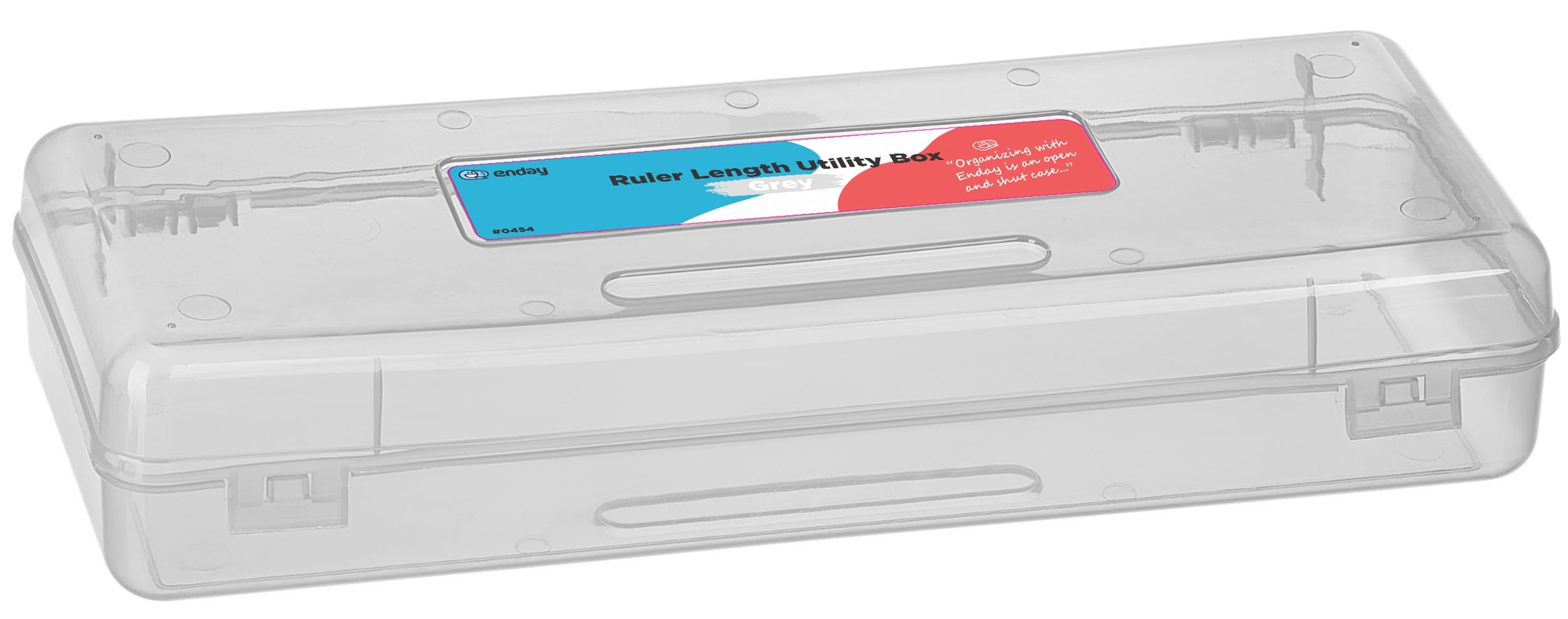 Photo 1 of Enday Pencil Box Grey, Storage Organizer Utility Box, Multipurpose Long Ruler Length School Office Supplies Plastic Pencil Case for Kids & Adults Available in Green, Pink, Red, Purple, Blue, 1PK