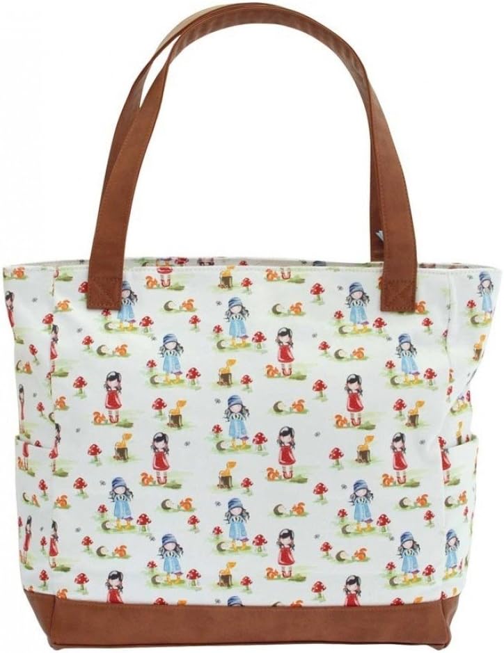 Santoro Gorjuss Canvas Handbag - Pastel Pattern Print Toadstools - Image 3