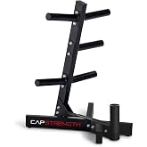 Cap Olympic Plate Tree Storage Rack for Weights &amp; Barbells, Heavy-Duty Steel Weight Plate Organizer for 2-Inch Olympic Plates, Space-Saving Storage Rack, 300lb Capacity, Multiple Colors