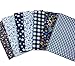 Misscrafts 7pcs 50 x 50cm Cotton Fabric DIY Making Supplies Craft Patchwork Fabric Bundle Fat Quarter Pre-Cut Quilt Squares for DIY Sewing Scrapbooking (Navy Blue)