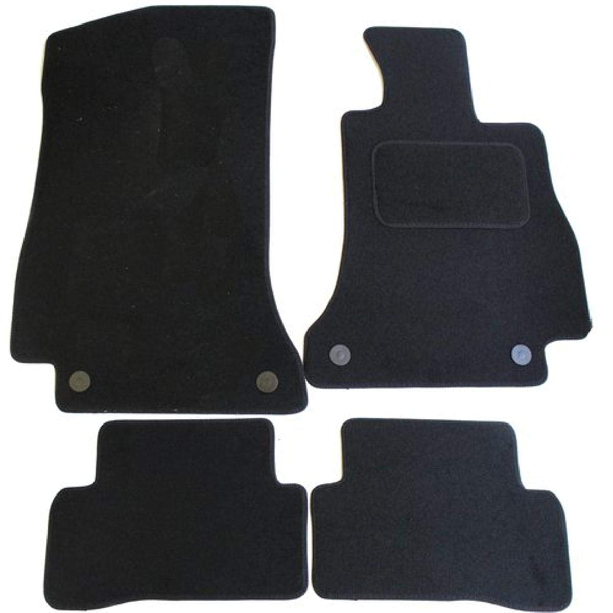 JVL 3384 Fully Tailored 4-Piece Car Mat Set with 4 Clips - Black