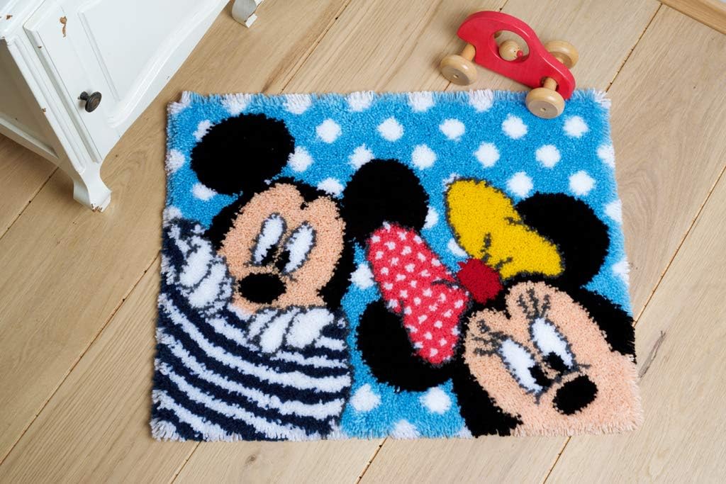 Vervaco Latch Hook: Rug: Mickey & Minnie-Peek-a-Boo, Cotton, Assorted, 12 x 1 x 17 cm - Image 3