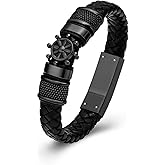 zeqingjw Cremation Jewelry Ship Rudder Urn Bracelet for Ashes for Men Memorial Keepsakes Handmade Braided Ashes Bracelet Bangle for Loved Ones and Pets