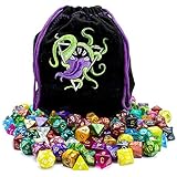 Wiz Dice Bag of Devouring: Collection of 140 Polyhedral Dice in 20 Guaranteed Complete Sets for Tabletop Role-Playing Games - Solids, Translucents, Swirls, Glitters, Alchemic Oddities