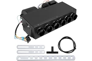 CNYGO 12V Under Dash Air Conditioning Evaporator Assembly, Universal Car Truck Under-Dash A/C Heater +Cooling Unit, with 3 Speeds (6 Vents)