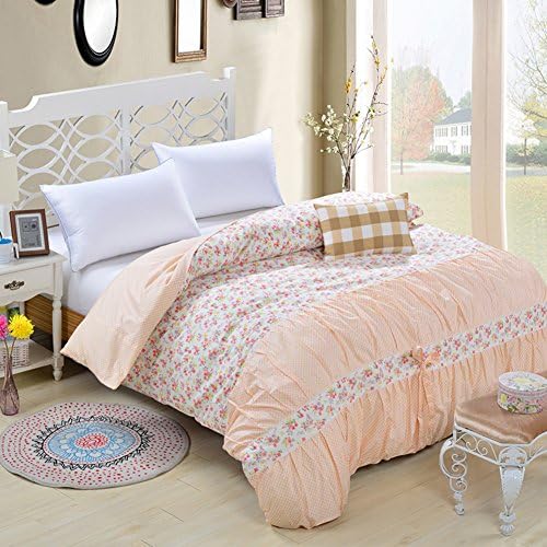 Korean Style flowers/Floral Striped 100% Cotton Quilt Cover-S 160x200cm(63x79inch)