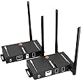J-Tech Digital HDbitT Series 1X2 Wireless HDMI Extender DUAL Antenna Supporting Full HD 4K30 with IR Signal Transmission up to 660 Ft Receiver+Transmitter [JTECH-WEX-200M4K]