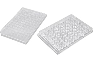 10pcs Tissue Culture Plate, 96 Well Tissue Culture Plate, Clear Polystyrene with Lid, Flat Bottom, Ideal for Laboratories, Bi