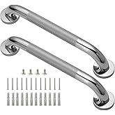 Rackickyer Shower Grab Bar, 2 Pack 16 Inch Bathroom Grab Bar, 1.25" Diameter 304 Stainless Steel Anti-Slip Grab Bars for Bathtubs and Showers, Handicap Shower Grab Bar for Seniors Elderly