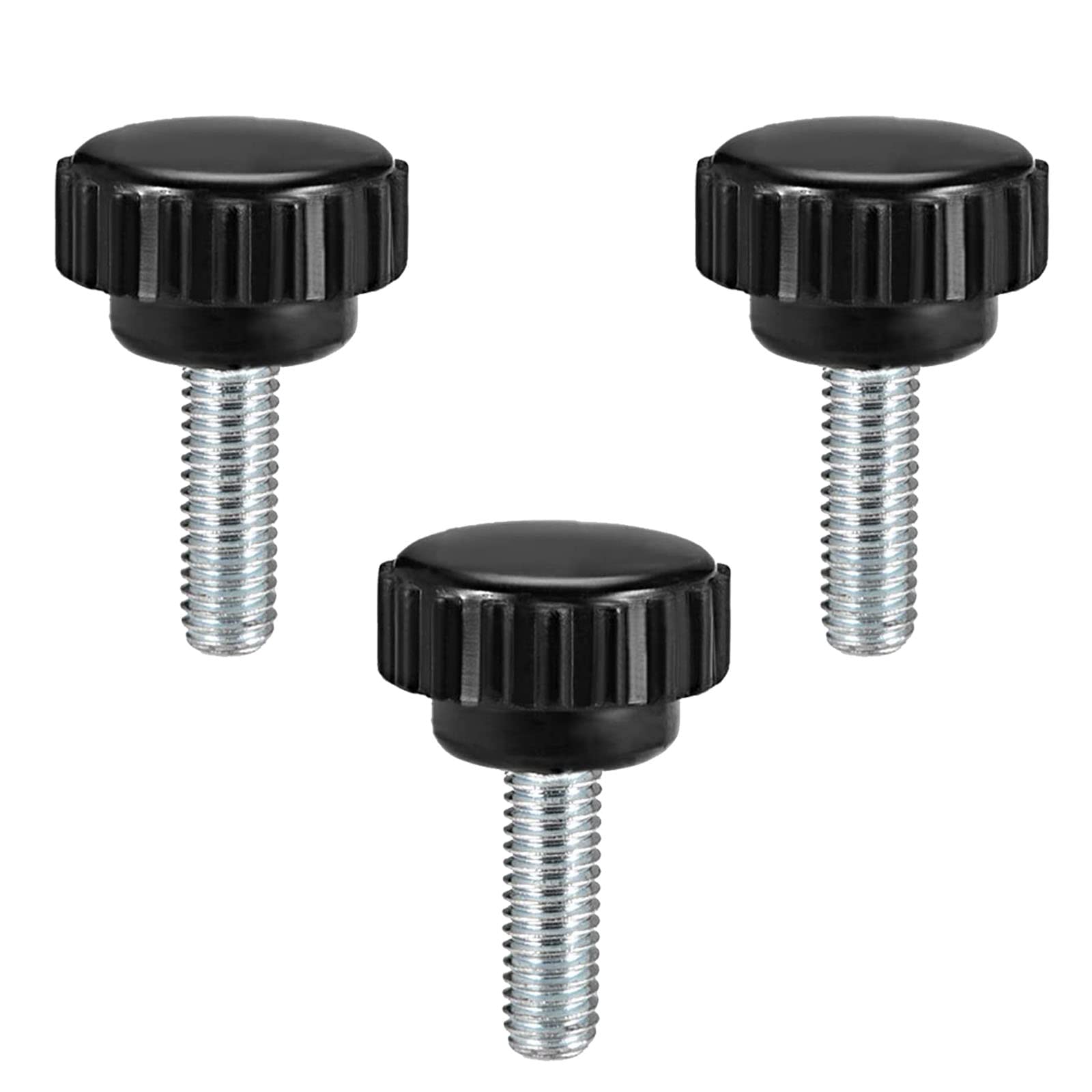 TA-VIGOR 3Pcs M6 x 15mm Male Thread Knurled Clamping Knobs Grip Thumb Screw on Type Round Head 20mm Dia — image 1