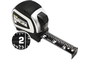 Perfect Measuring Tape - BrightLine High Contrast Dark Mode Easy Read Tape Measure for Low Light Visibility - Heavy Duty Rubber Case 18ft (Inch Fractions) Dual Sided Auto Lock Tape Measure Retractable