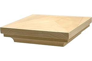 GENERIC Flat Peak Newel Cap - 935 Style, for 3 1/2" Square Newel Posts, Hardwood (Maple)