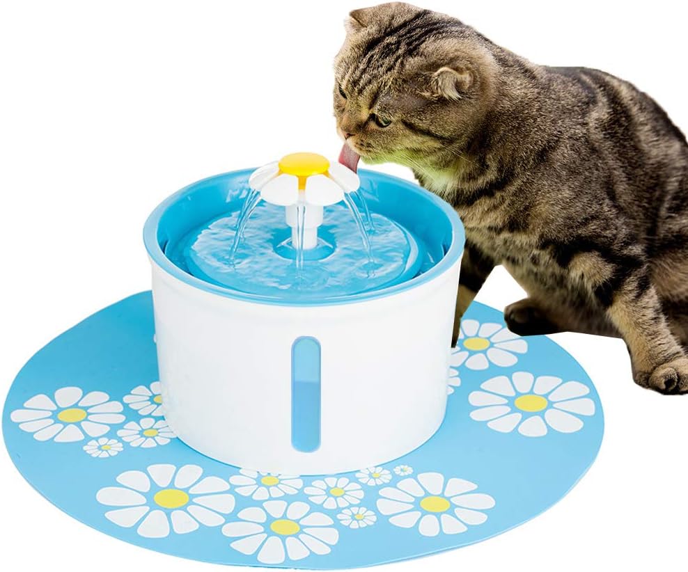 Amazon Raku 自動ペット給水器 超静音 ウォーターファウンテン 犬 猫 水飲み器 Bpaフリー 循環式給水器 正規品pse認証済 活性炭フィルター 食事マット付き 留守番対応 1 6l大容量 ブルー 楽 Raku 自動給餌器 通販