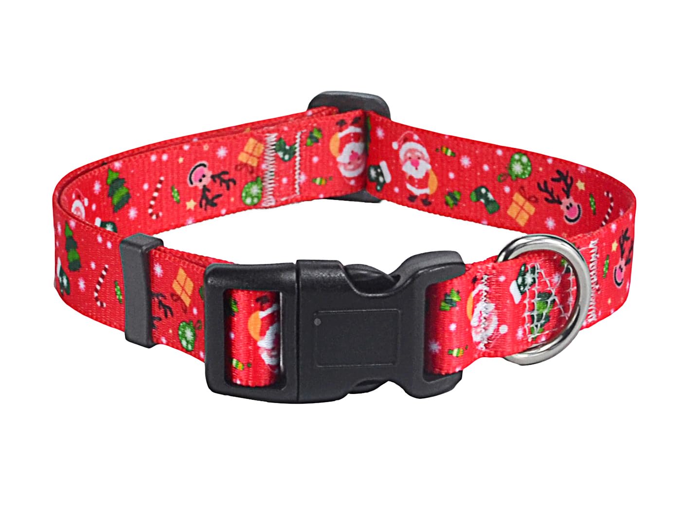 Mihqy Christmas Dog Collar - Premium Adjustable Dog Collar for Small Medium Large Dogs (Christmas,L)