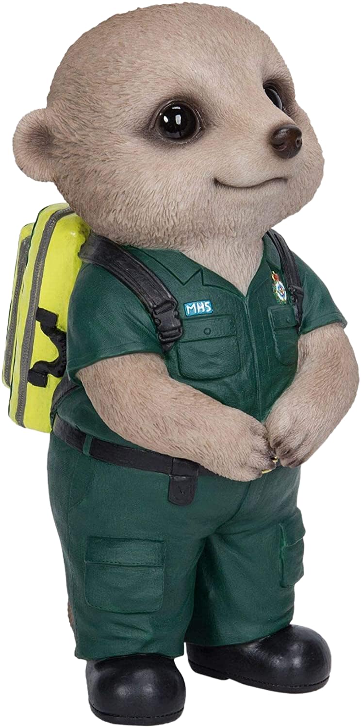 Vivid Arts Baby Meerkat Paramedic with Backpack Home or Garden Decoration (XMK-2364-D)