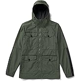 Roark Men's Cascade Rain Shell Jacket, Waterproof Coat with Hood, Dark Military