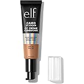 e.l.f. Camo CC Cream, SPF 30 Color-Correcting Medium-To-Full Coverage Face Foundation, Delivers An Airbrushed Finish, Vegan & Cruelty-Free, Medium 375 N