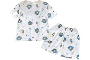 Infant Baby Cotton Summer 𝐏ajamas Set 2Pcs Planet Print Short Sleeve Shirt Shorts 𝐏js Boy Girl Cute Sl𝐞epwear Outfits