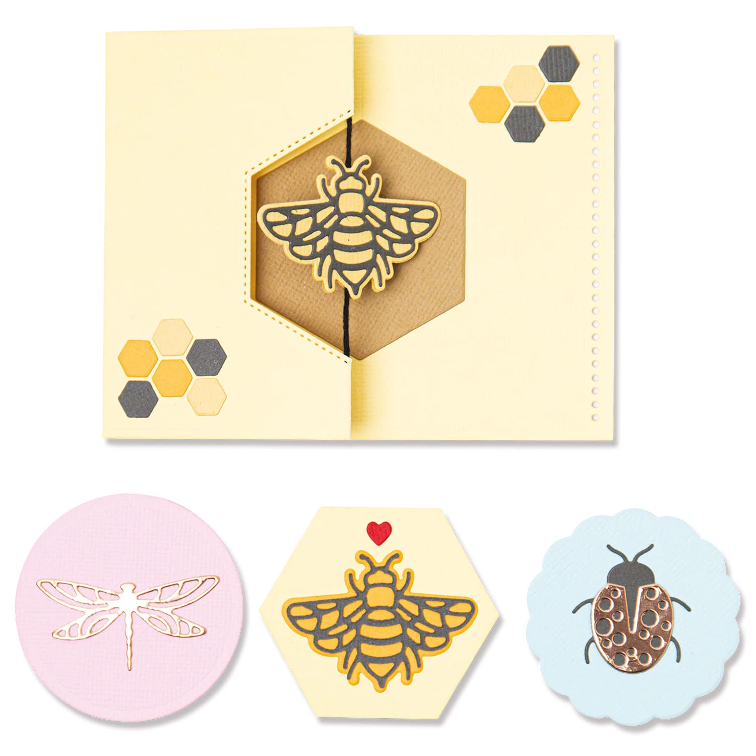 Sizzix Thinlits Die Set 16PK Summer Spinner Card by Lisa Jones | 665886 |Chapter 2 2022, Multicolor, One Size