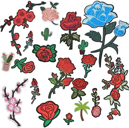 20 PCS Iron Patches Lace Embroidery Applique - Doubletwo Embroidery Lace Flower Patch, Iron on Patches or Sew on Patches Applique
