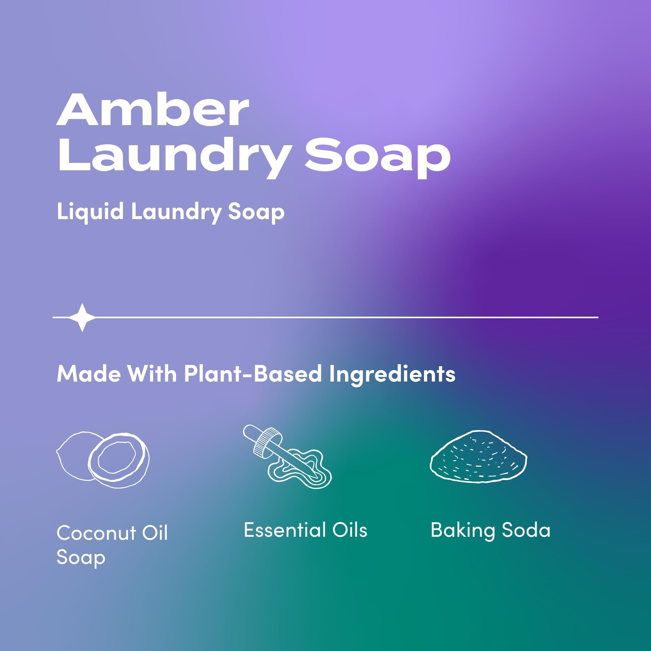 Indigo Wild Zum Clean Laundry Soap - Plant-Based Liquid Laundry Soap - Contains Baking Soda, Essential Oils & Saponified Coconut Oil - Amber - 64 fl oz