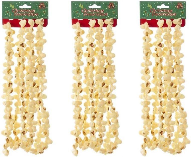 Wreaths, Garlands & Swags - Kurt Adler Plastic Popcorn 9' Christmas String Garland Set of 3